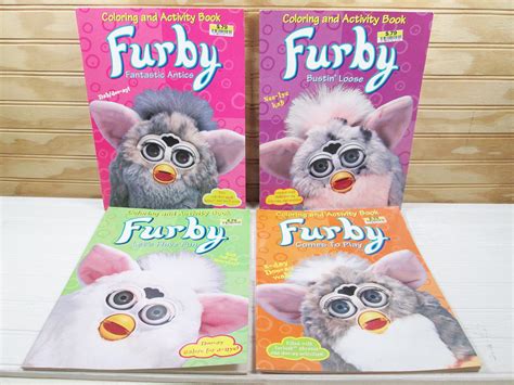 4 Vintage Furby Coloring And Activity Book Set 1999 Unused New 90s Lot