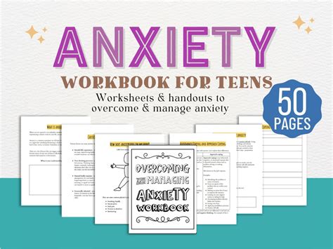 Anxiety Worksheet For Teens Workbook Self Esteem Confidence Etsy