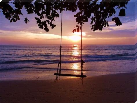 Lonely Beach Swing Sunset Sunset Things To Paint Pinterest