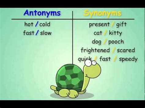 Check spelling or type a new query. Antonyms and Synonyms - YouTube