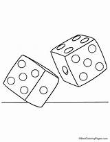 Dice Coloring Template sketch template