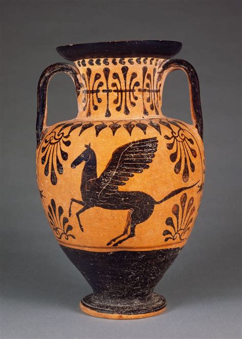 Etruscan Black Figured Neck Amphora 490 Bc Pegasus Ancient Greek