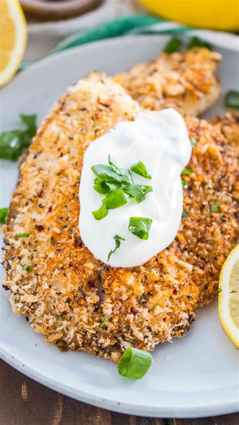 Succulent fish, covered with garlicky breadcrumbs and baked to perfection. Crispy Oven Baked Tilapia Video - Sweet and Savory Meals ...