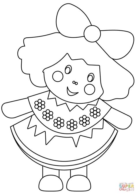 Doll Coloring Page Free Printable Coloring Pages