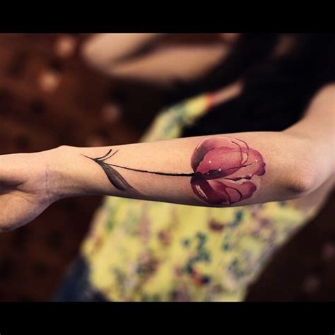 Tender Pink Flower Tattoo On Arm Best Tattoo Ideas Gallery