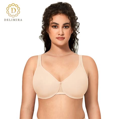 delimira women s smooth plus size minimizer bra full coverage unlined underwire seamless t shirt