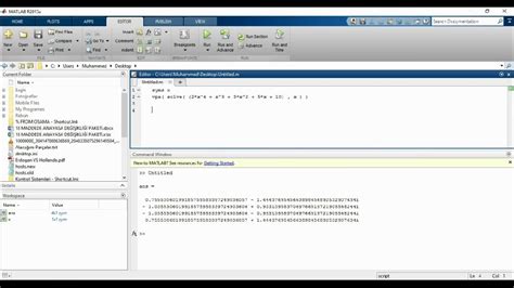 How To Find Roots Of An Equation By Matlab Youtube