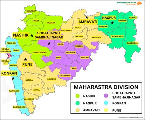 Maharashtra Division Map Division Map Of Maharashtra