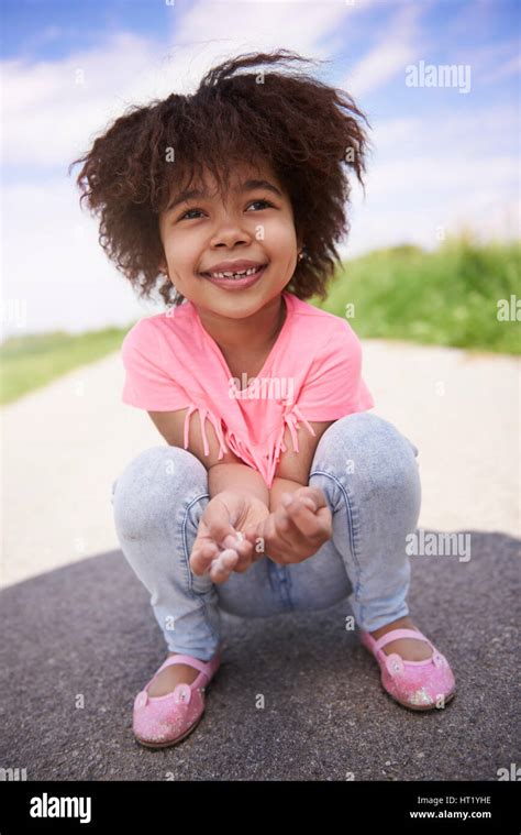 Cute African Girl In Summer Day Stock Photo Alamy