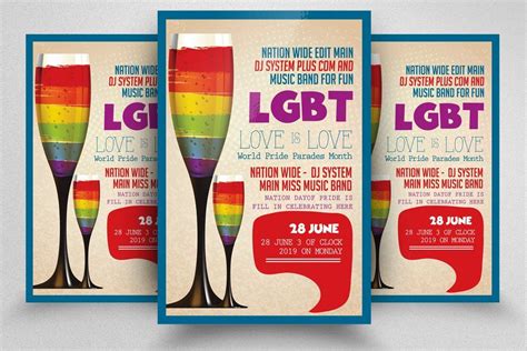 lgbt pride party flyer poster by business flyers on creativemarket flyer design templates