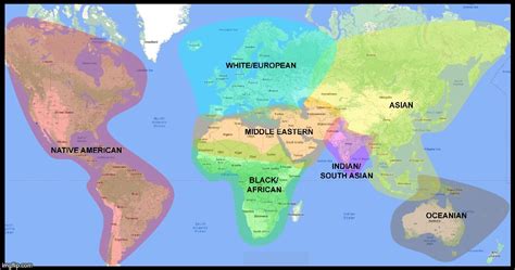 Races Of The World Map Map