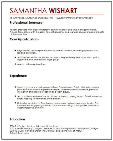 Writing a cv with no experience does not have to be a fruitless exercise. CV Sample With No Job Experience - MyPerfectCV