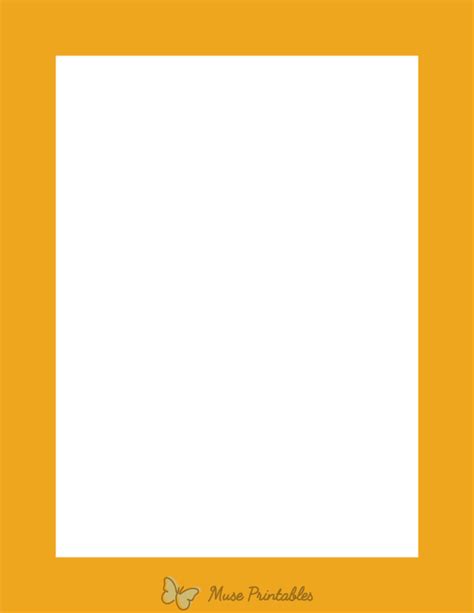 Printable Mustard Yellow Solid Page Border