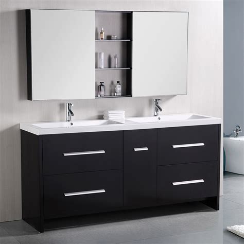 Find ideas for bathroom vanities with double the space, double the storage, and double the style. Donovan 72" Double Sink Vanity Set | Zuri Furniture