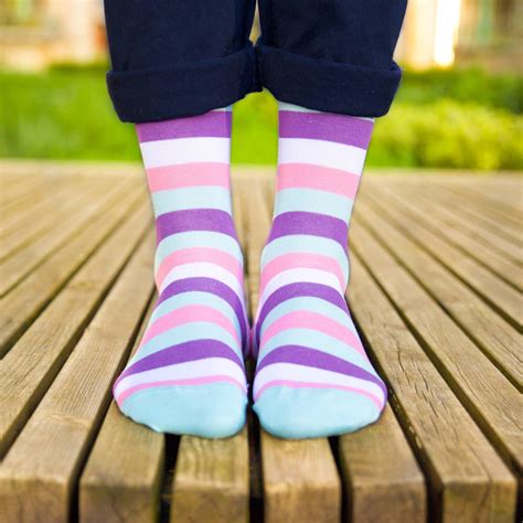 Pink And Purple Stripe Sock By Bryt