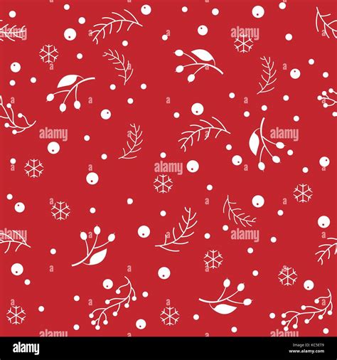 Seamless Winter Pattern Merry Christmas Texture Vector Illustration