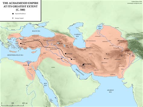 A Map Of The Achaemenidpersian Empire At Its Greatest Extent During