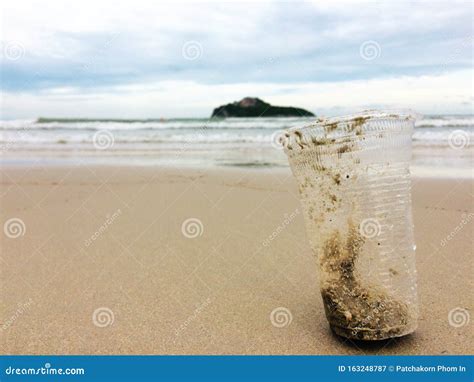 Plastic Glass Garbage On The Beach Stock Image Image Of Dirty