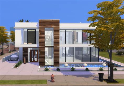 Mod The Sims Modern Glass House N05 Sims 4 Modern House Sims