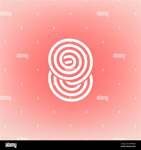 Vector Minimalistic Linear Concentric Circles Spiral Loop Digit Eight