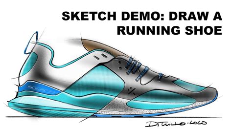 How To Draw A Running Shoe Quick Sketch Demo Youtube