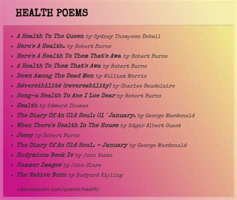 Health Poems