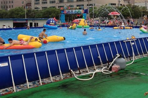 Rectangle Movable Steel Metal Frame Swimming Pools Inflatables Water Park Inflatable Bouncy
