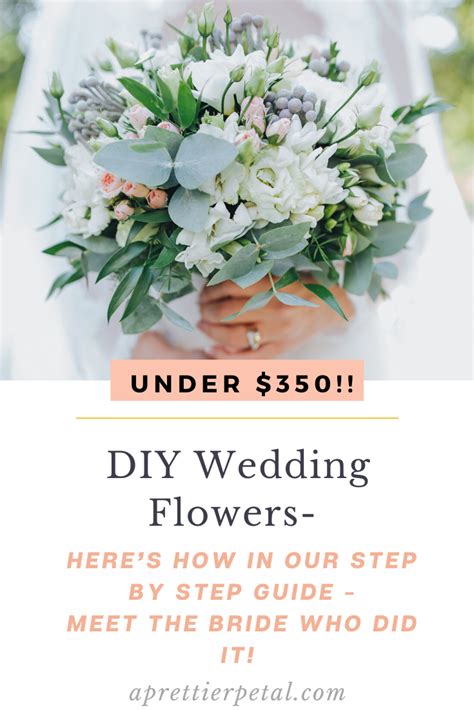 A Bride Holding Her Bouquet With The Text Under 50 Diy Wedding