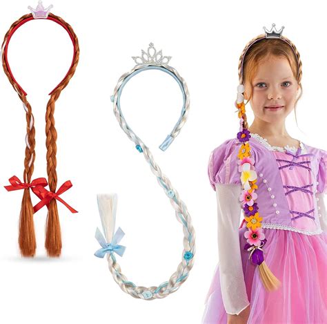 Hifot 3pcs Prinzessin Perücke Blond Anna Und Elsa Perücke Kinder