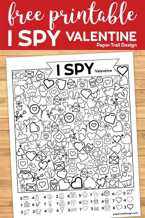 printable valentine  spy activity paper trail design