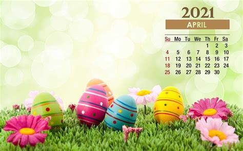 2021 Easter April Calendar Wallpaper In 2021 Happy Easter Clip Art