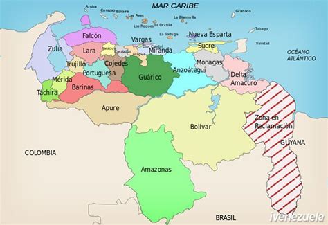 División Político Territorial de Venezuela Mapa Venezuela Paw