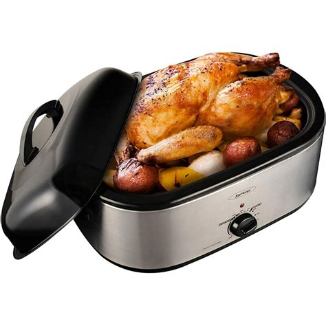 22 Quart Roaster Oven With Self Basting Lid Stainless Steel Walmart