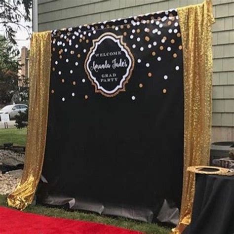 Black And Gold Backdrop Adults Party Banner Poster Etsy Birthday Party Decorations For