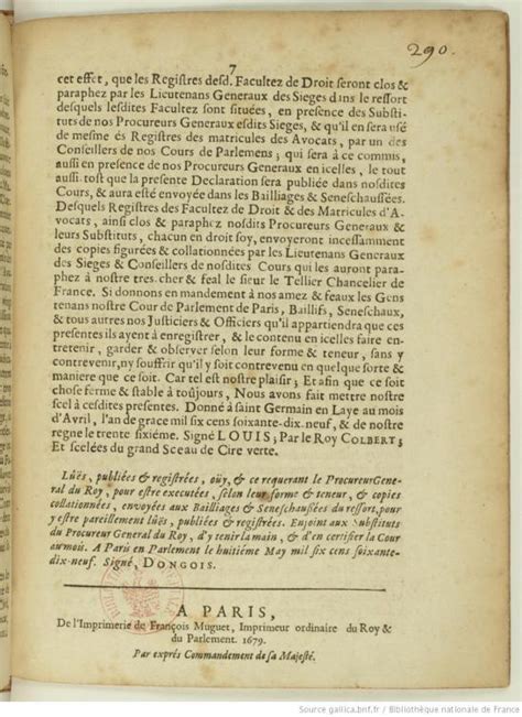 Edit De Saint Germain En Laye 1679 - « Edit du Roy portant règlement pour l’estude du Droit Canonique