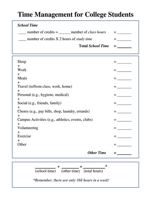 Time Management Worksheet Fill Out And Sign Online Dochub