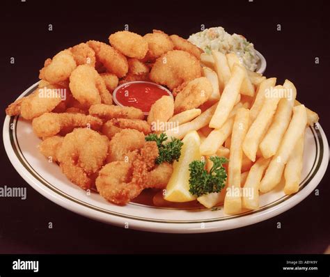Blue Plate Special Fried Fish Shrimp Chips French Fry Fries Cole Slaw