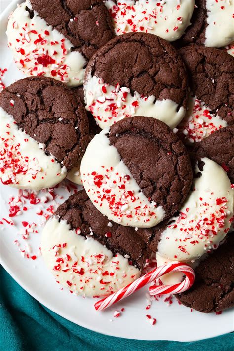 White Chocolate Dipped Peppermint Chocolate Cookies Cooking Classy
