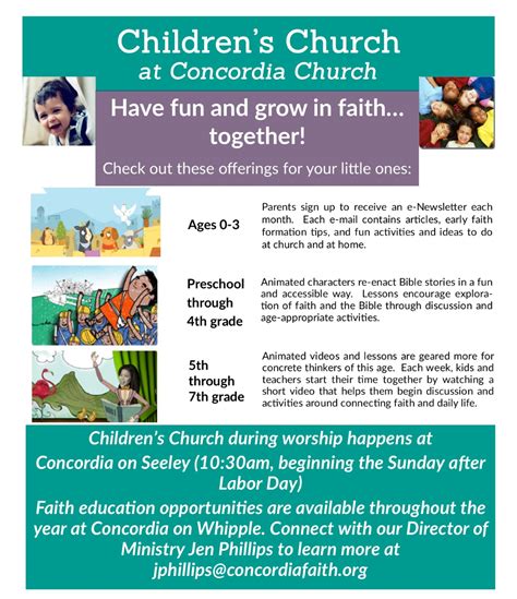 Sunday School Flyer Concordia Lutheran Church Chicago