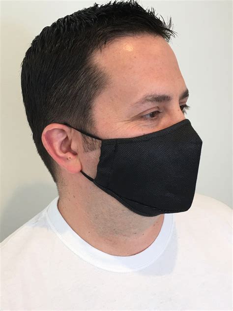 Black Face Mask For Men Polypropylene Face Mask Filter Pocket