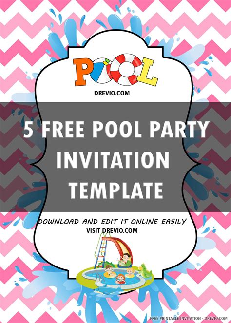 Printable Pool Party Invitations Customize And Print