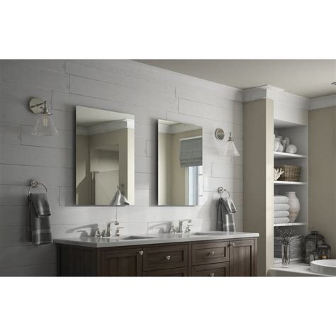 Frameless bathroom mirrors are generally larger and are a popular choice to create a clean or contemporary look. Delta Rectangular Standard Float Mount Frameless Bathroom ...