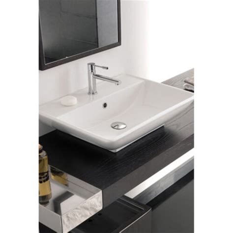 Lavandino Lavabo Bagno Da Appoggio Sospeso Serie Kylis Thin Line In Ceramica EBay