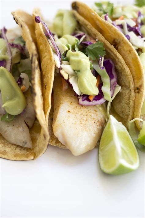 Fish Tacos With Coconut Avocado Crema Freutcake