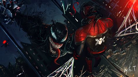 Venom And Spiderman Art Hd Superheroes 4k Wallpapers Images
