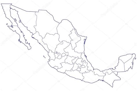 Mapa De La Frontera Del Contorno Del México Vector Gráfico Vectorial