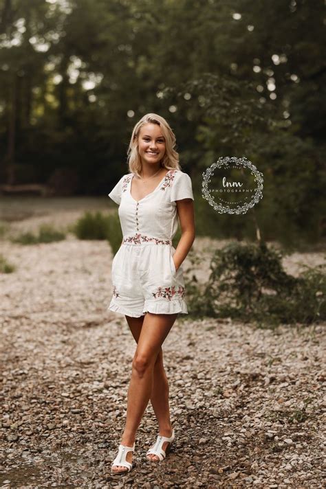 Senior Girl Poses Creek Nature Outdoors Standing Senior Pictures High School S