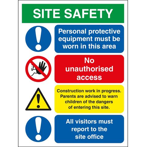 Site Safety Board Ppe Unauthorised Access Construction Site Visit