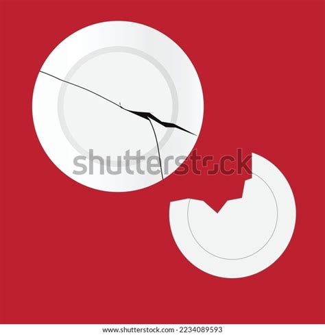 Broken Plates On Red Background Stock Vector Royalty Free 2234089593