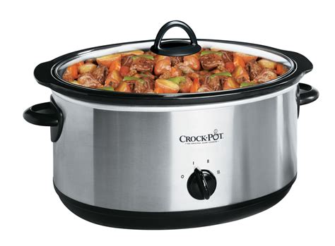 crock pot slow cooker quart stainless manual cookers oval steel amazon easy crockpot qt mealtime flavorful entertaining